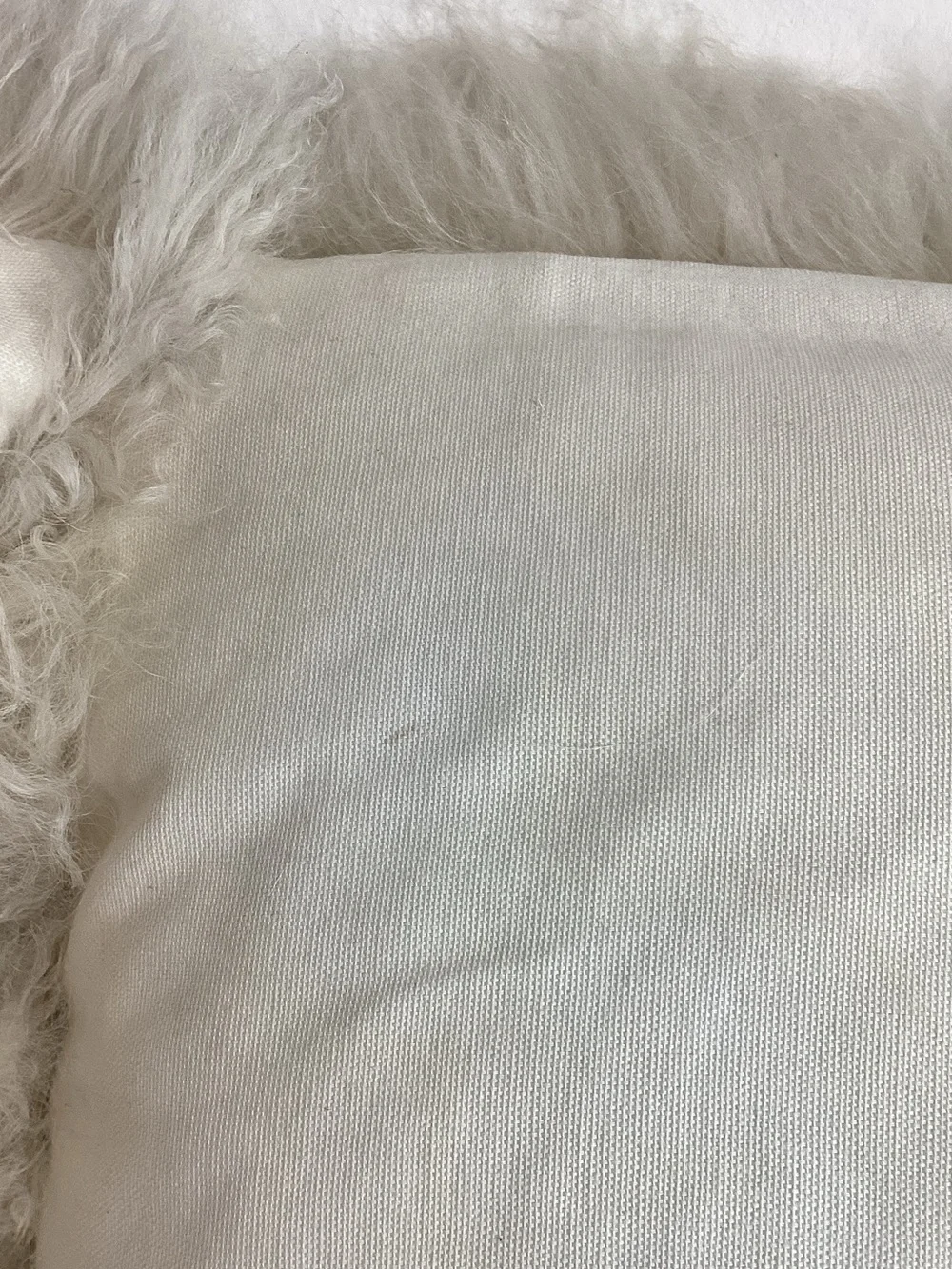 West Elm White Sheep Hair Pillows (2)